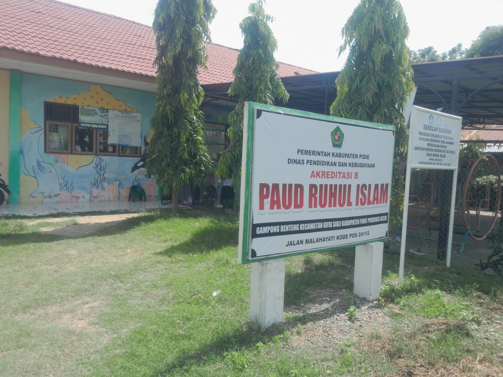 PAUD Ruhul Islam (tempat pendidikan anak balita gampong Benteng)